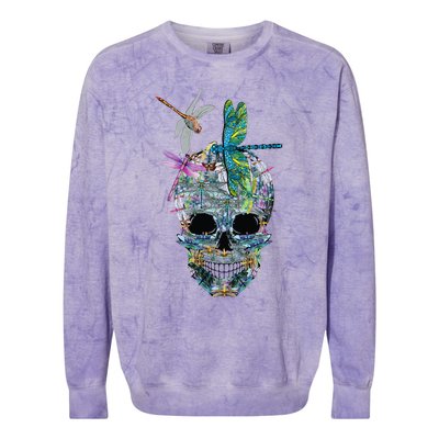 Dragonfly Skull Halloween Costume Fun and Unique Family Outfit Colorblast Crewneck Sweatshirt