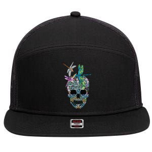 Dragonfly Skull Halloween Costume Fun and Unique Family Outfit 7 Panel Mesh Trucker Snapback Hat