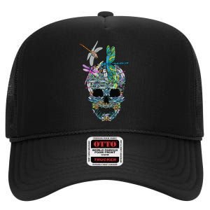 Dragonfly Skull Halloween Costume Fun and Unique Family Outfit High Crown Mesh Back Trucker Hat