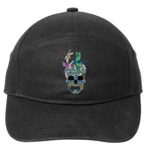 Dragonfly Skull Halloween Costume Fun and Unique Family Outfit 7-Panel Snapback Hat