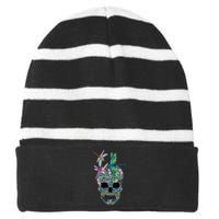 Dragonfly Skull Halloween Costume Fun and Unique Family Outfit Striped Beanie with Solid Band