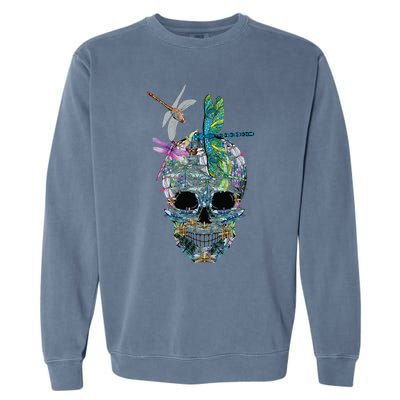 Dragonfly Skull Halloween Costume Fun and Unique Family Outfit Garment-Dyed Sweatshirt