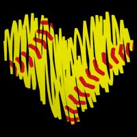 Distressed Softball Heart Cooling Performance Crew T-Shirt