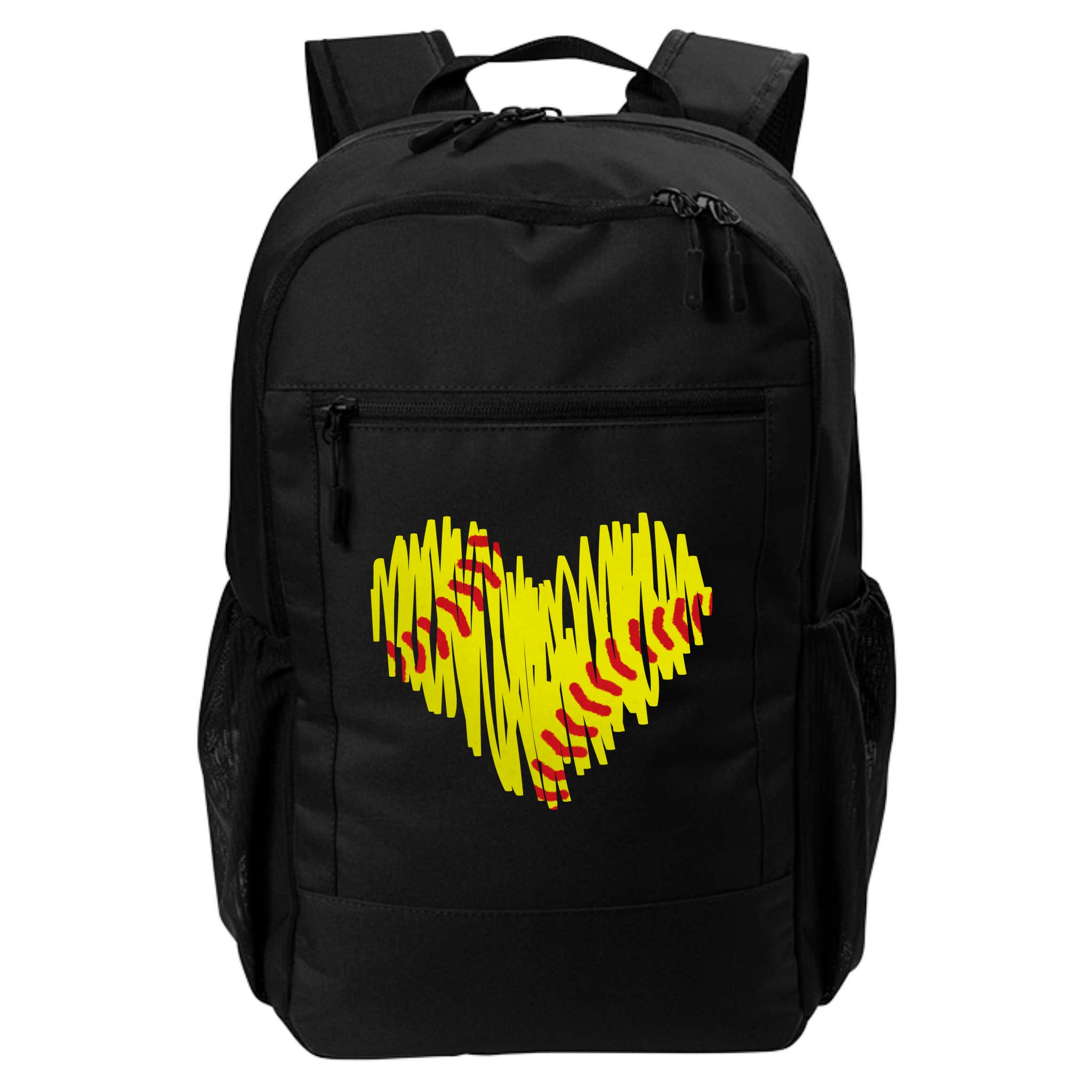 Distressed Softball Heart Backpack