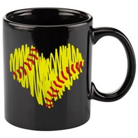 Distressed Softball Heart 11oz C Handle Ceramic Mug