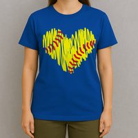 Distressed Softball Heart T-Shirt