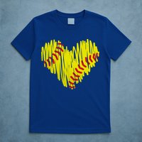 Distressed Softball Heart T-Shirt