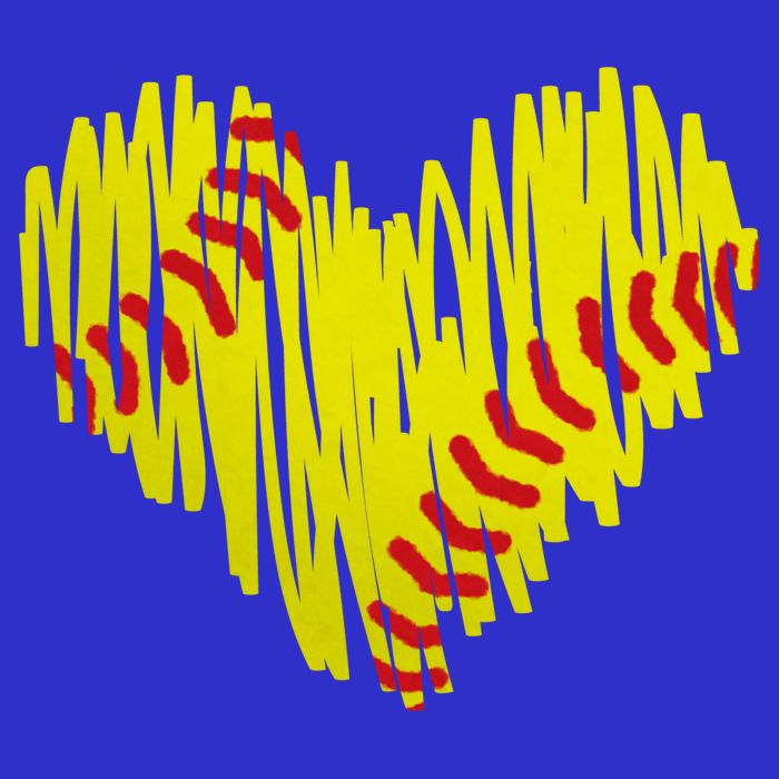 Distressed Softball Heart T-Shirt