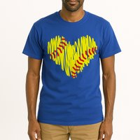 Distressed Softball Heart Tall T-Shirt