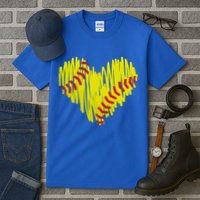Distressed Softball Heart Tall T-Shirt