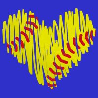 Distressed Softball Heart Tall T-Shirt