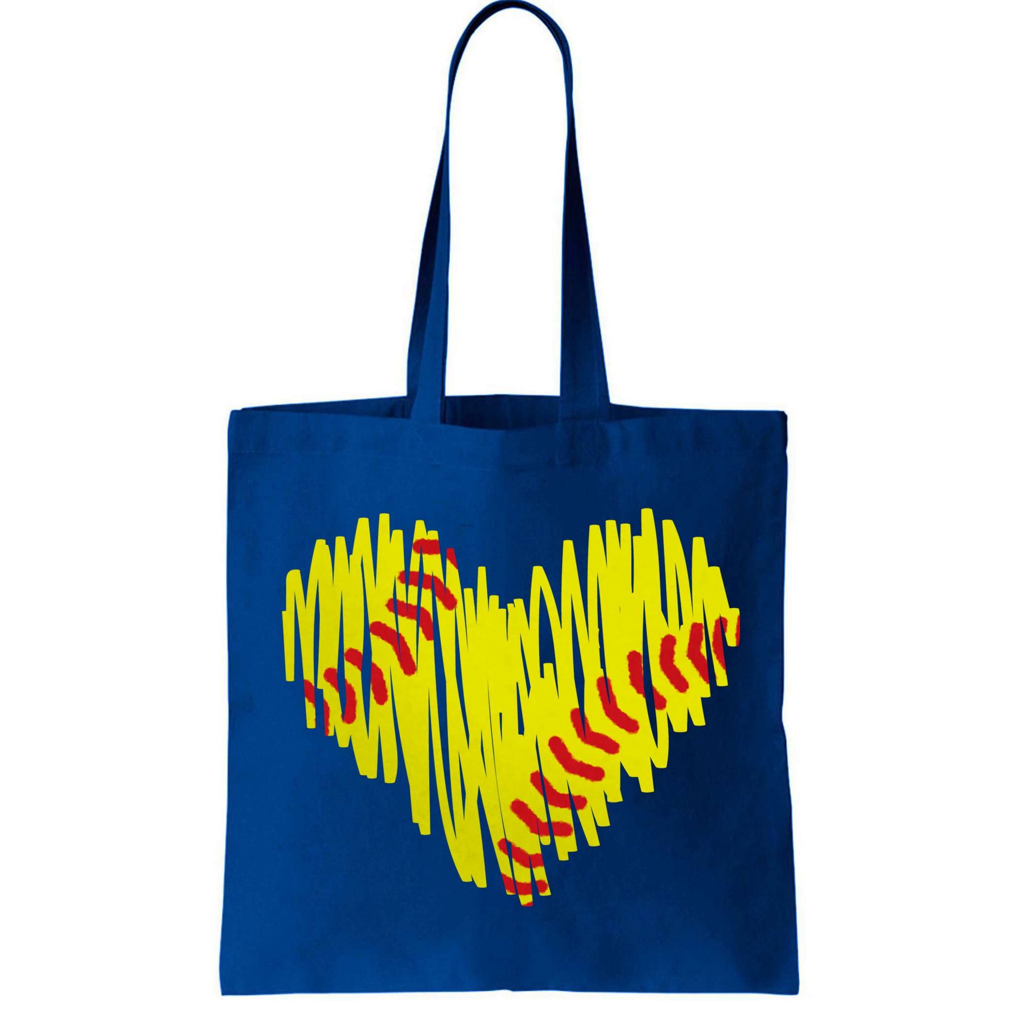 Distressed Softball Heart Bag