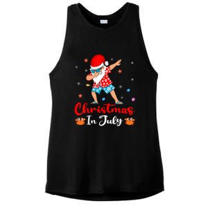 Dabbing Santa Hawaiian Xmas Summer Christmas In July Ladies PosiCharge Tri-Blend Wicking Tank