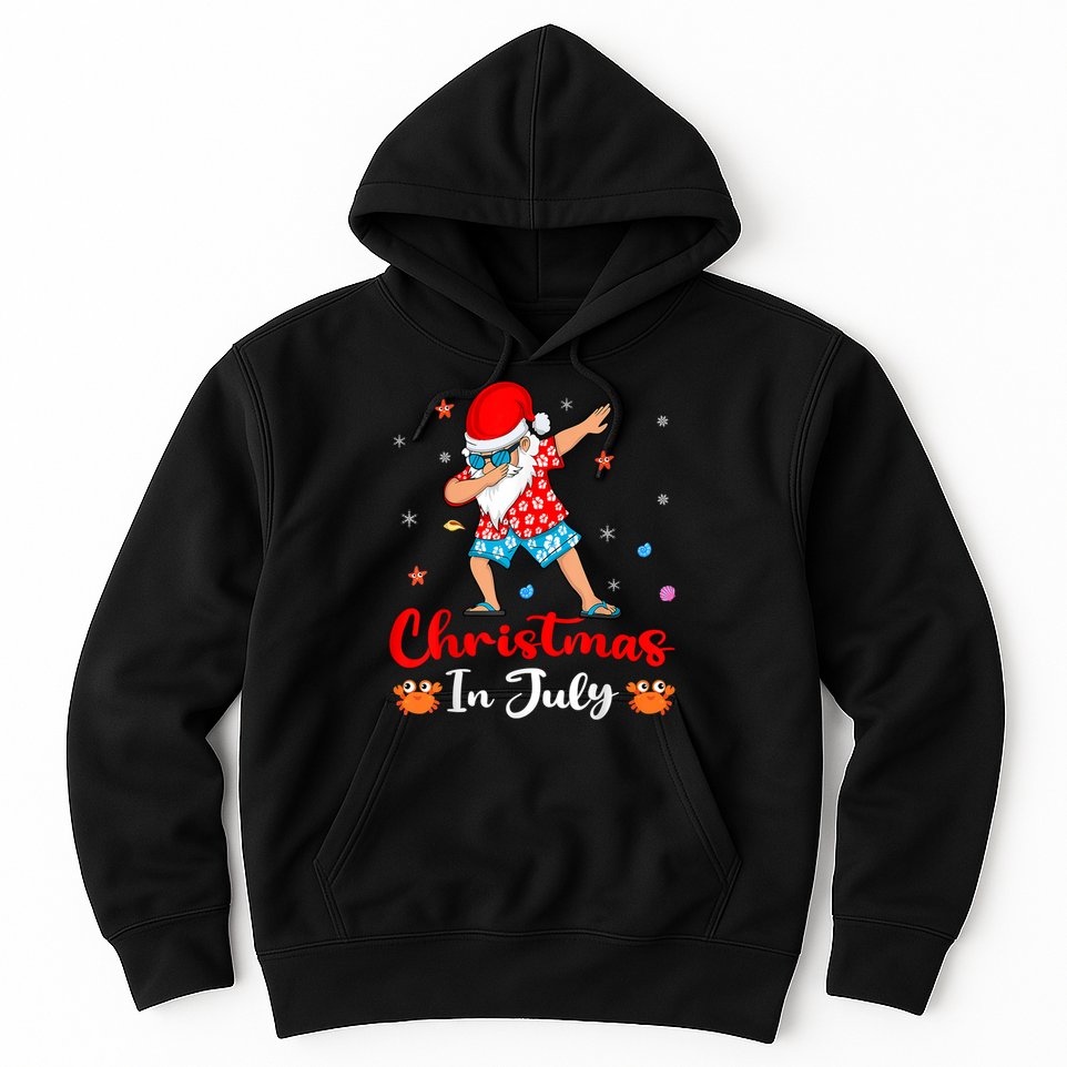 Dabbing Santa Hawaiian Xmas Summer Christmas In July Hoodie