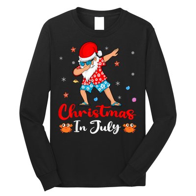 Dabbing Santa Hawaiian Xmas Summer Christmas In July Long Sleeve Shirt