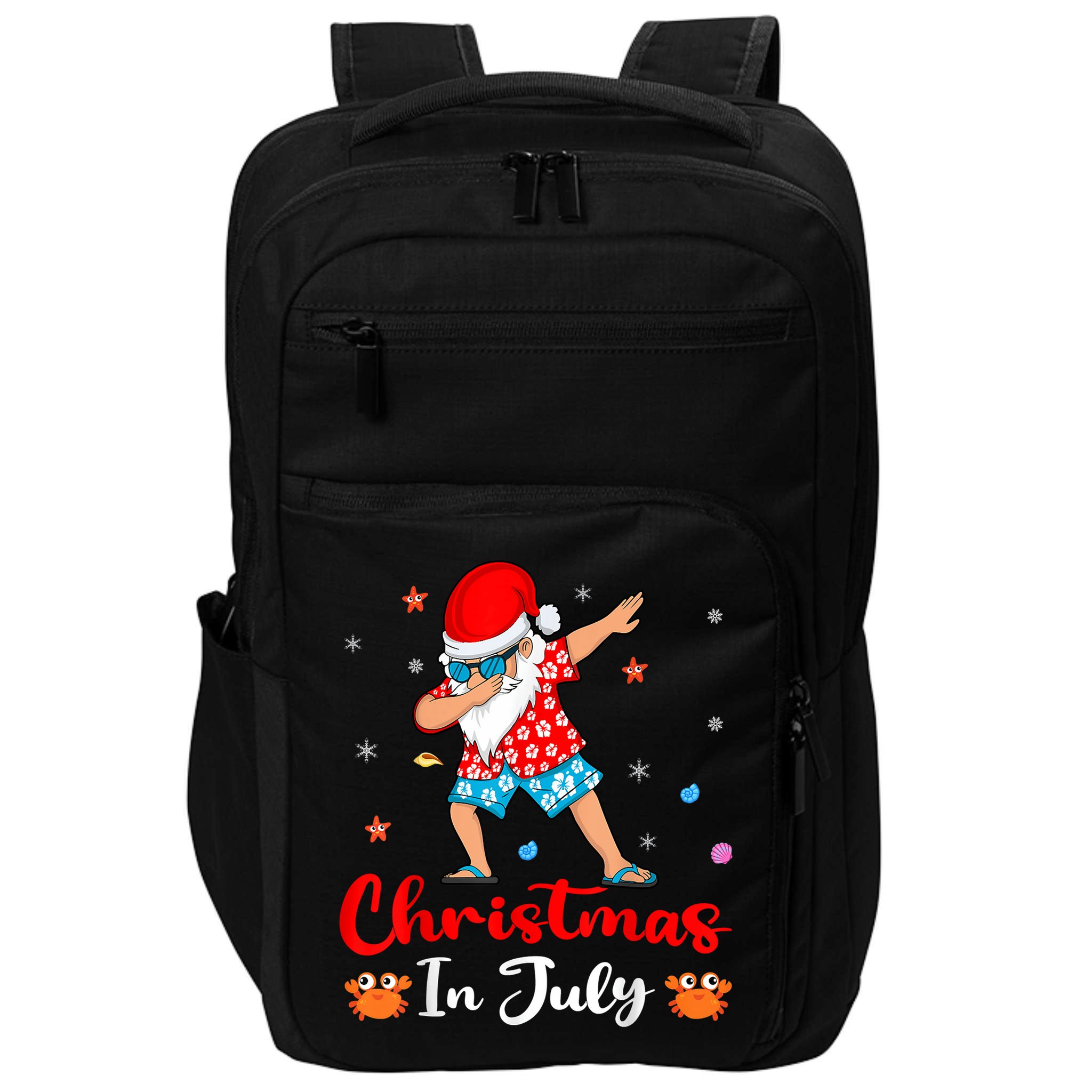 Dabbing Santa Hawaiian Xmas Summer Christmas In July Impact Tech Backpack