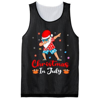Dabbing Santa Hawaiian Xmas Summer Christmas In July Mesh Reversible Basketball Jersey Tank