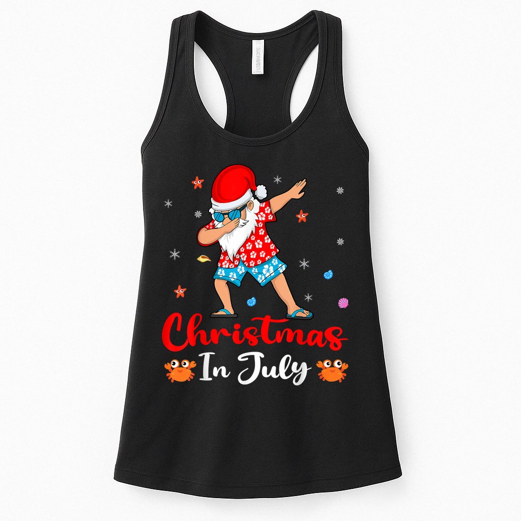 Dabbing Santa Hawaiian Xmas Summer Christmas In July Womens Tank Top