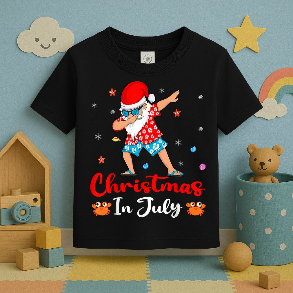 Dabbing Santa Hawaiian Xmas Summer Christmas In July Toddler T-Shirt