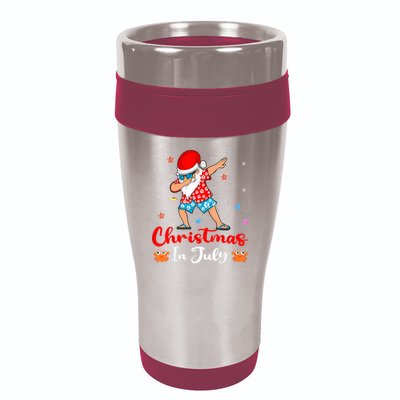 Dabbing Santa Hawaiian Xmas Summer Christmas In July 16oz Travel Tumbler