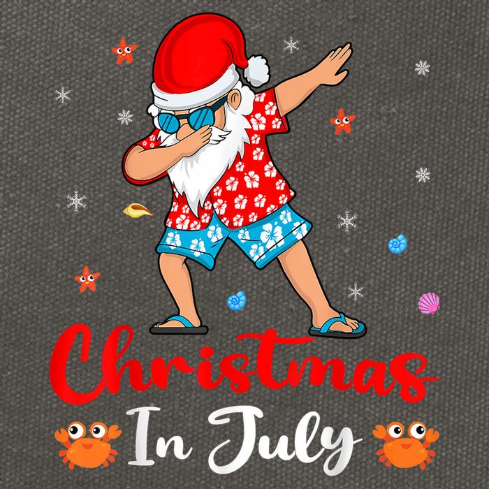 Dabbing Santa Hawaiian Xmas Summer Christmas In July Cotton Canvas Backpack