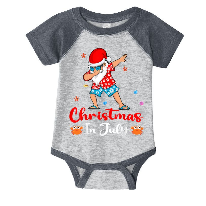 Dabbing Santa Hawaiian Xmas Summer Christmas In July Infant Baby Jersey Bodysuit