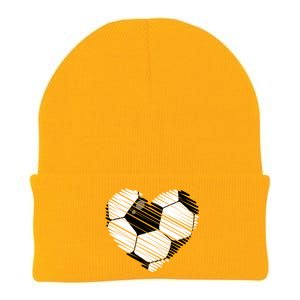 Distressed Soccer Heart Knit Cap Winter Beanie