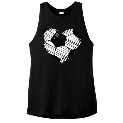 Distressed Soccer Heart Ladies PosiCharge Tri-Blend Wicking Tank