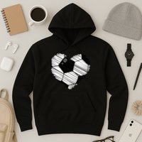 Distressed Soccer Heart Hoodie