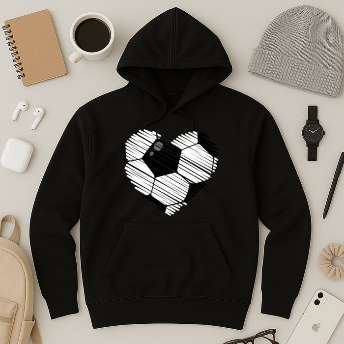 Distressed Soccer Heart Hoodie