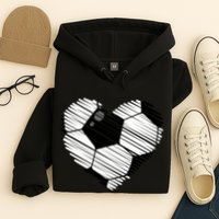 Distressed Soccer Heart Hoodie