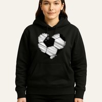 Distressed Soccer Heart Hoodie