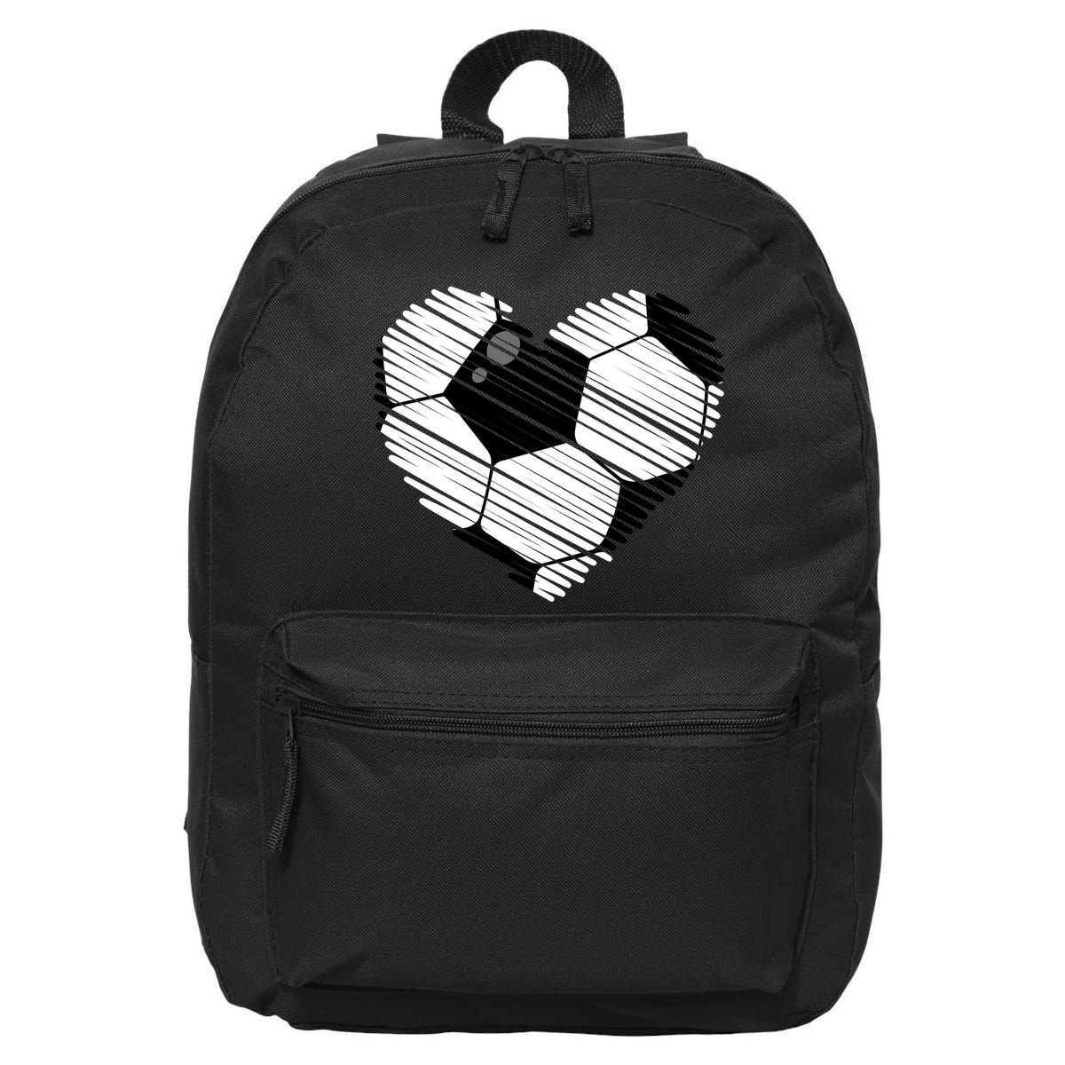 Distressed Soccer Heart 16 in Basic Backpack