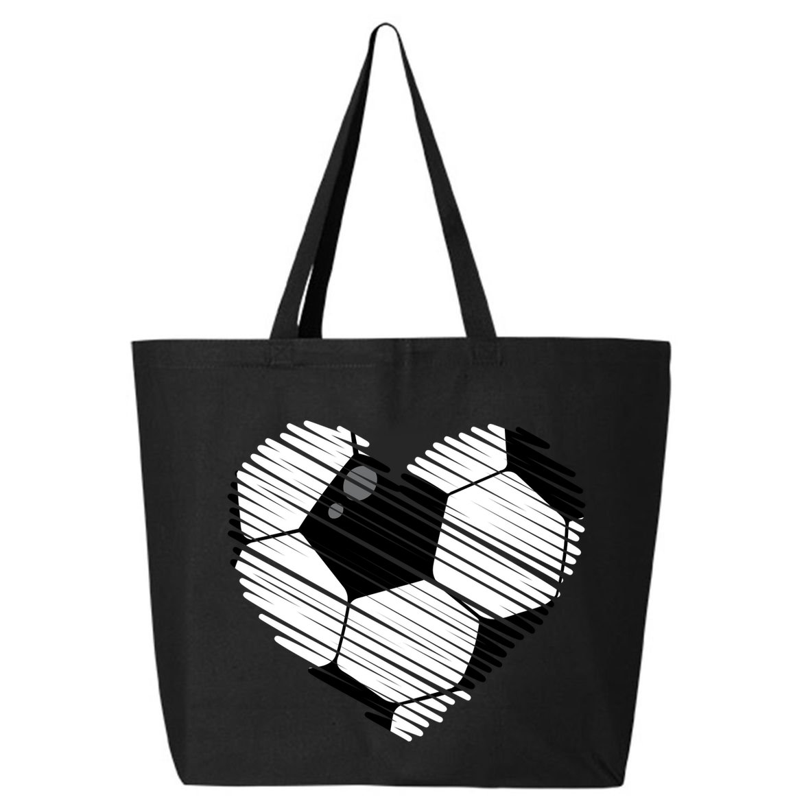 Distressed Soccer Heart 25L Jumbo Tote