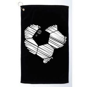 Distressed Soccer Heart Platinum Collection Golf Towel