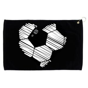 Distressed Soccer Heart Grommeted Golf Towel