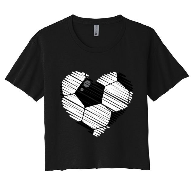 Distressed Soccer Heart Crop Top