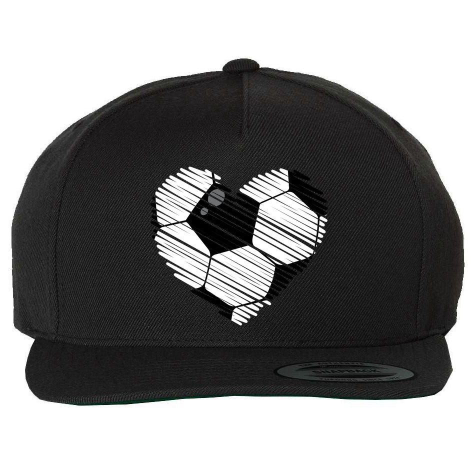 Distressed Soccer Heart Wool Snapback Cap