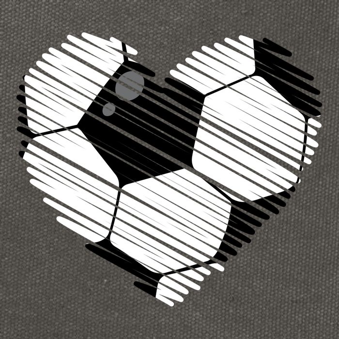 Distressed Soccer Heart Cotton Canvas Backpack