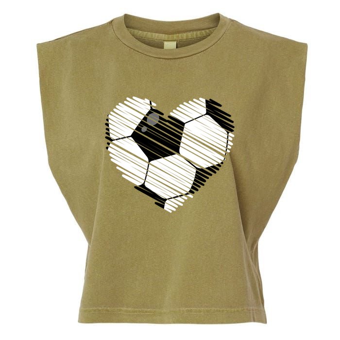 Distressed Soccer Heart Garment-Dyed Women's Muscle Tee