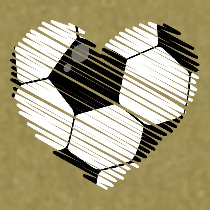 Distressed Soccer Heart Garment-Dyed Women's Muscle Tee
