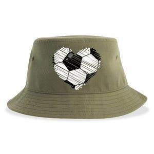 Distressed Soccer Heart Sustainable Bucket Hat