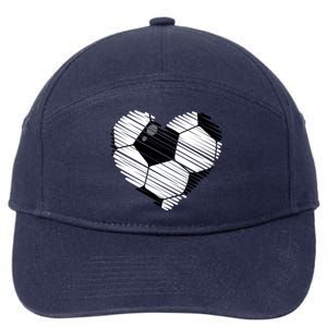 Distressed Soccer Heart 7-Panel Snapback Hat