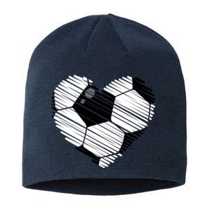 Distressed Soccer Heart Sustainable Beanie