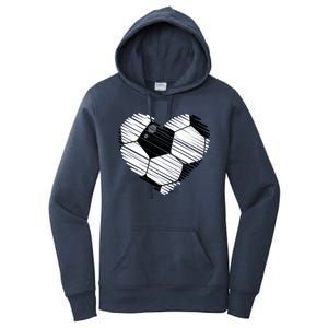 Distressed Soccer Heart Women's Pullover Hoodie