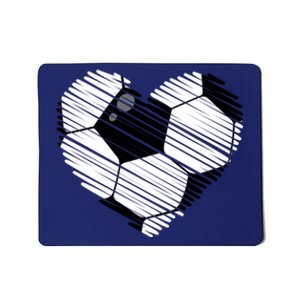 Distressed Soccer Heart Mousepad