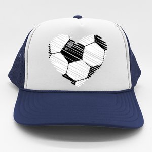 Distressed Soccer Heart Trucker Hat