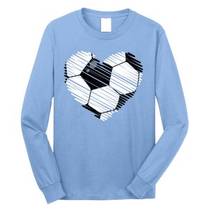 Distressed Soccer Heart Long Sleeve Shirt