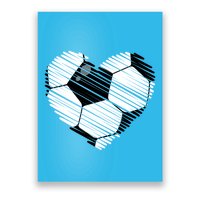 Distressed Soccer Heart Poster
