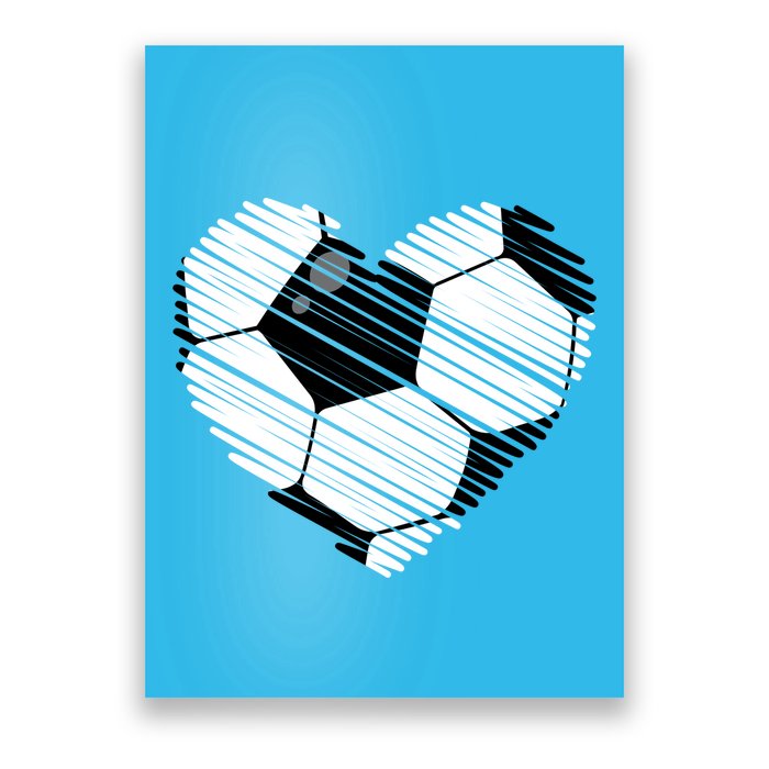 Distressed Soccer Heart Poster